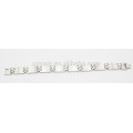 Matt Silver Rectangle en acier inoxydable Bracelet de lien simple Bijoux unisex